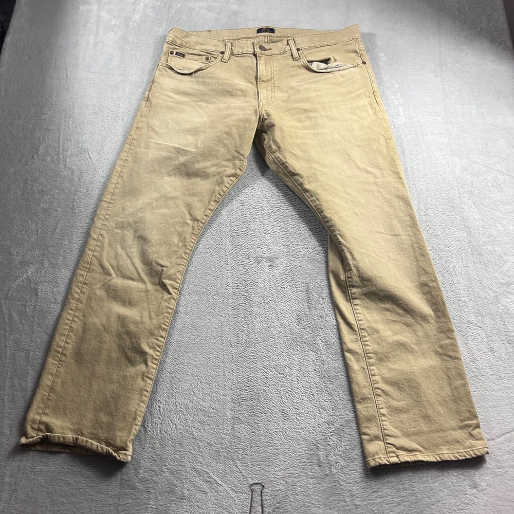 Polo Ralph Lauren Varick Slim Straight Tan Khaki Pants 36x30 Mens